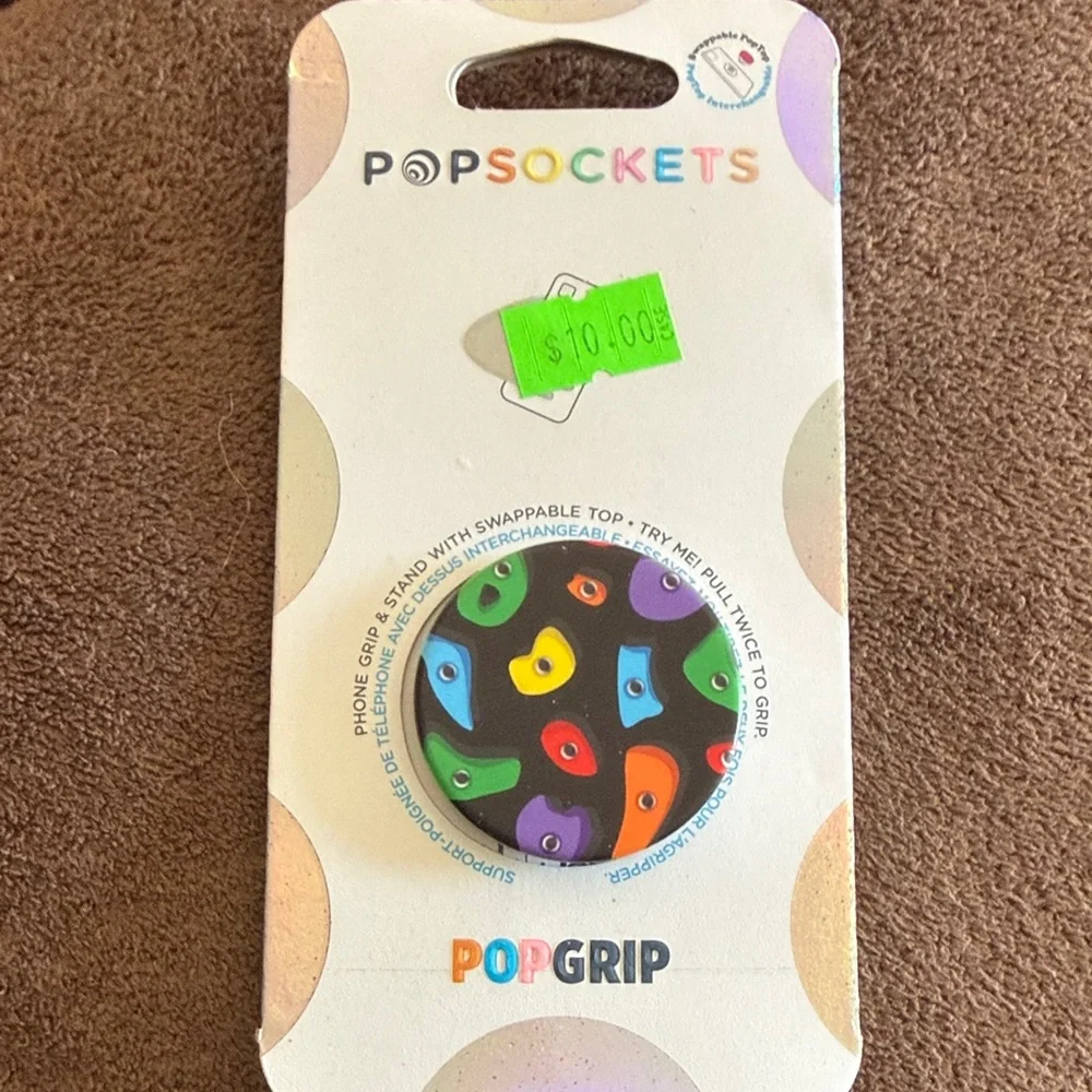 PopSocket PopGrip with Swappable Top - Black and Colorful Design